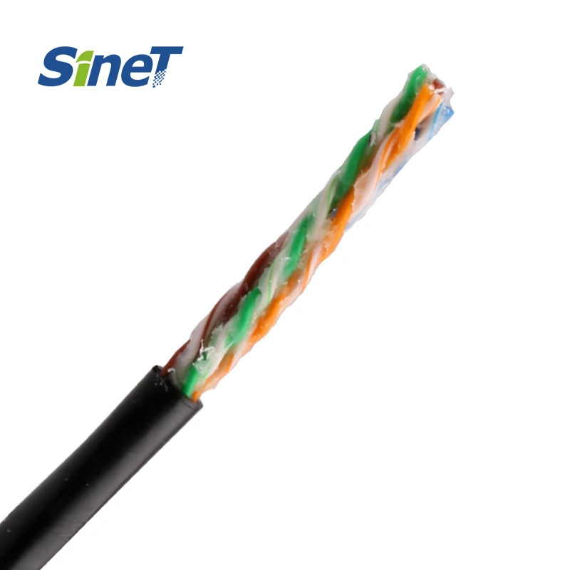 Outdoor 250MHz Cat5e Ethernet Cable 1000FT Gel Filled UTP 4 Prs Solid Copper Conductor LDPE Jacket