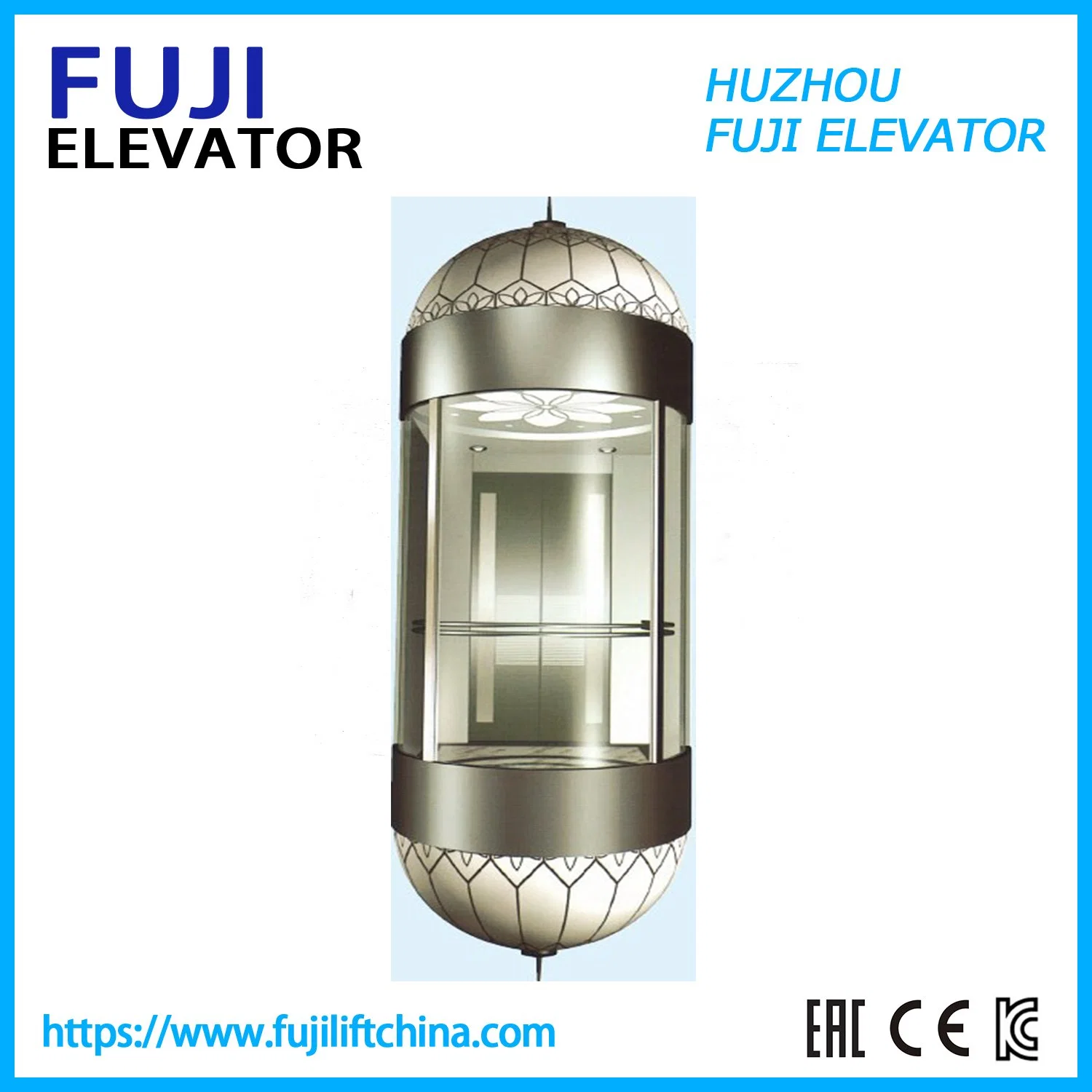 FUJI Factory Manufacturer Panoramic Lift Glass Elevator with Sightseeing Elevator Home Elevator Villa Passenger Lift Passenger Elevator Lift China Lift