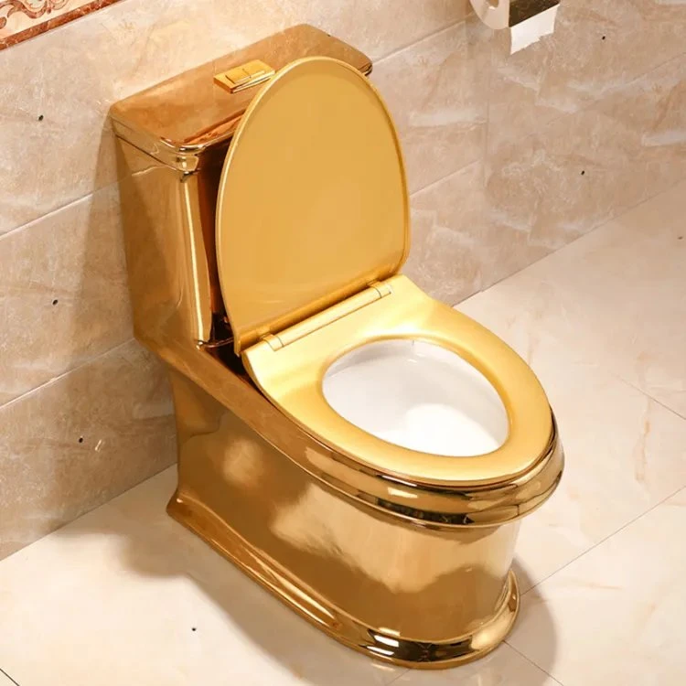 Luxury Ceramic Gold Plated Wc Sanitary Ware Bathroom Plating Solid Gold Toilet Commode Sanitary Ware