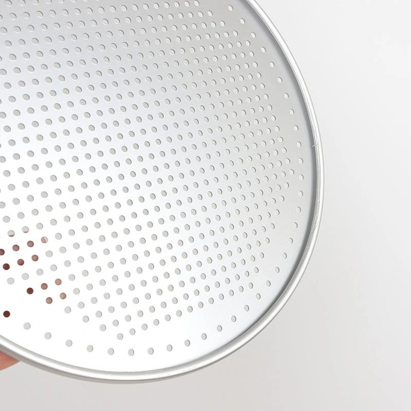 Rimless Aluminium Perforated Round Shallow Pizza Plate Pizza Pan Pizza Baking Tray