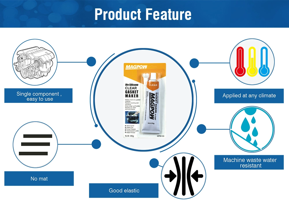 Clear Silicon Engine Parts Cylinder Head Gasket Maker Adhesive