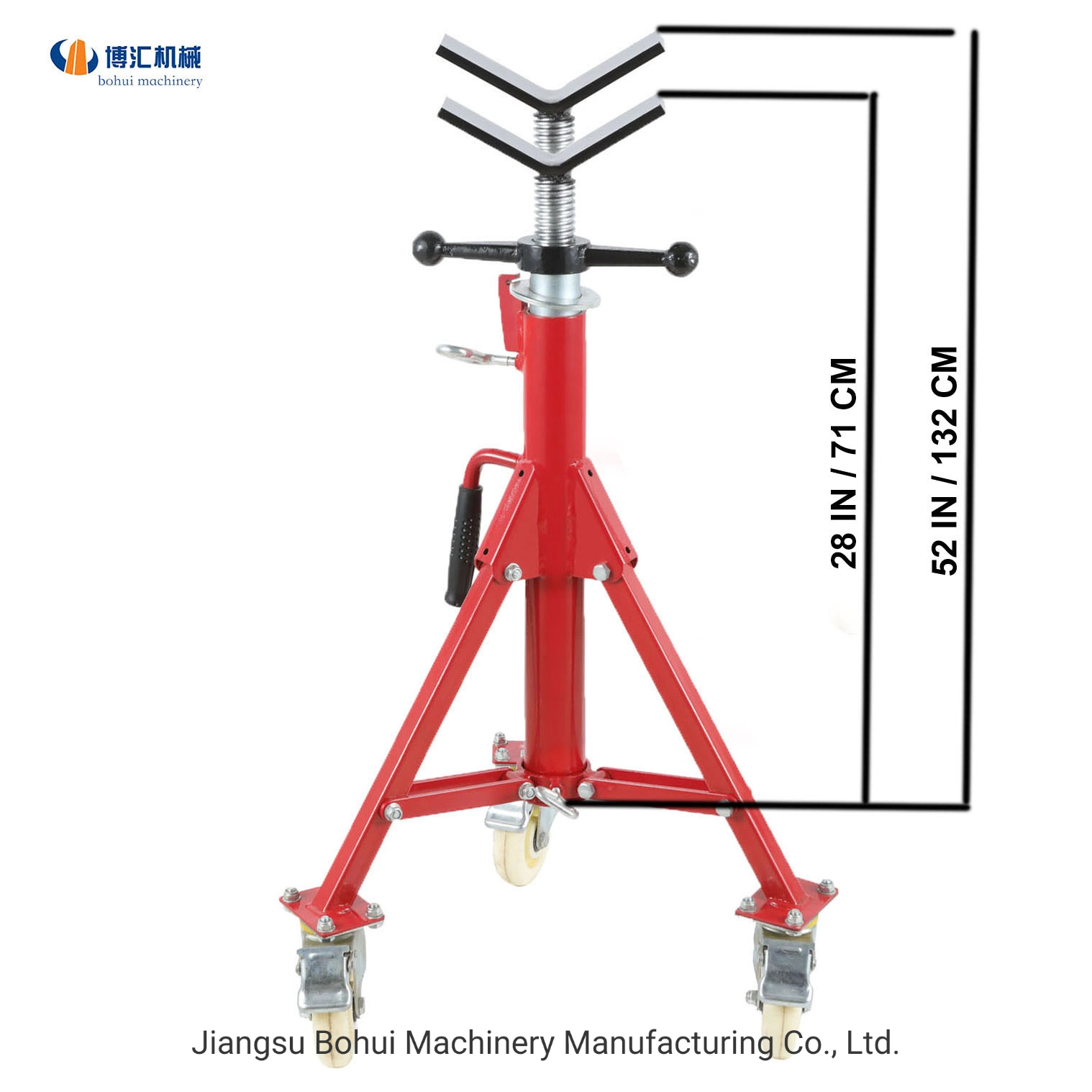 Durable Metal Bracket Pipe Support Stand with Rubber Wheels