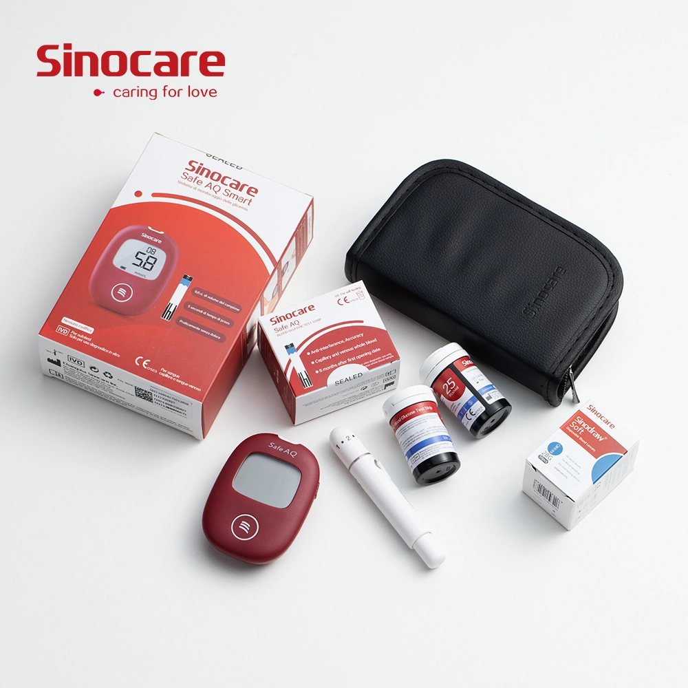 Hôpital de Sinocare Homecare portable Code Free Quick Blood Sugar Check Bandelettes de test de glucose pour glucomètre