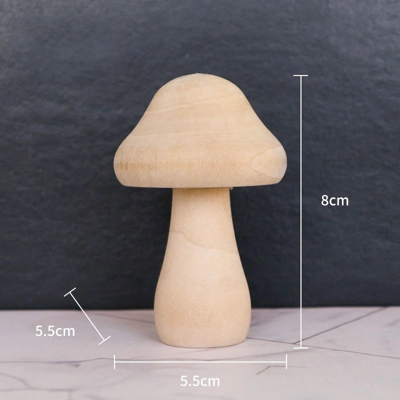 7 Pieces Unfinished Wooden Mushroom Mini Mushroom Various Sizes Wooden Mushroom for Arts and Crafts Projects Decoration and More DIY Paint Color