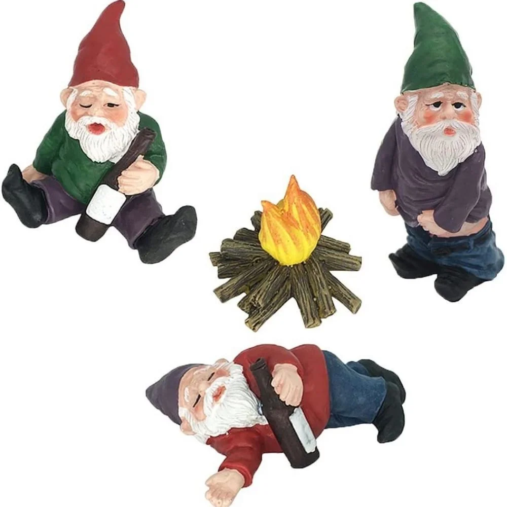 Garden Decorations Outdoor Fairy Garden, Drunkenness Gnomes Gardening Ornaments Naughty Garden Figurines for Lawn Patio Wyz19758