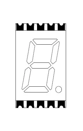 0.20 Inch (5.08 mm) Digit Height Single Digit SMD Display