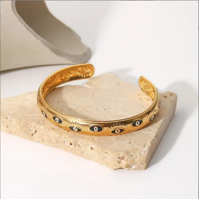 Hot Sales Pulsera de Moda 18K Oro Acero inoxidable brazalete abierto