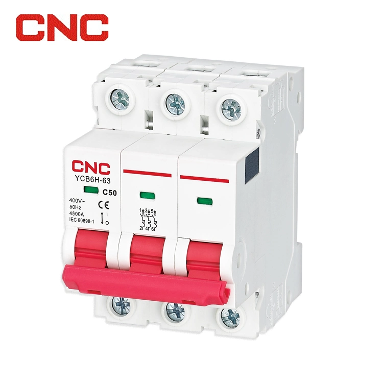 Ycb6h-63 4.5ka Low-Voltage Electrical Overload Protection Short Circuit Protection 1~63A CE Approved and Inmetro Certificate Miniature Circuit Breaker MCB