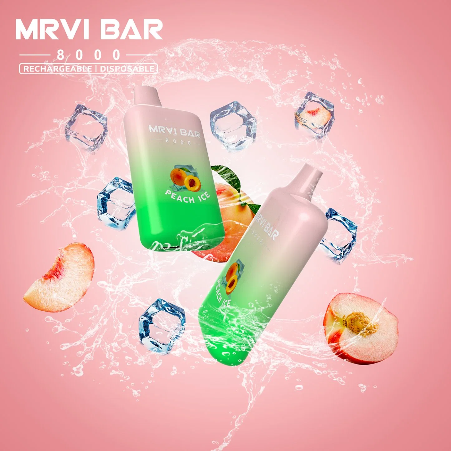 100% Original Mrvi Bar 8000 inhalaciones 650 mAh Cargador Batería 15 ml de capacidad de Vape estilo pluma E cigarrillo