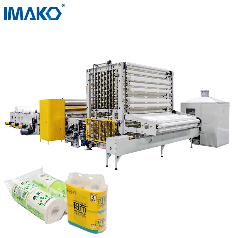 Línea de fabricación de rollos de papel higiénico de alta eficiencia totalmente automática Equipo de rebobinado y corte de toallas de cocina Empaquetadora Máquina de fabricación de papel higiénico Precio