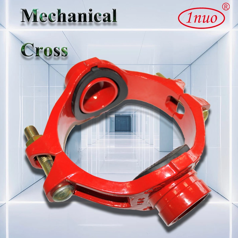 Ductile Iron 300 Psi Grooved Mechanical Cross with FM/UL/Ce Certificates