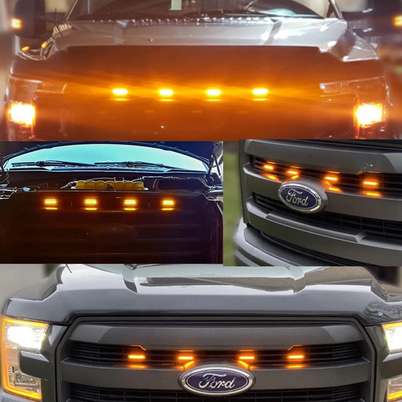 Светодиодные передние фонари на решетке для Ford F150 F250 F350 2013-2018 Dodge RAM 150 DIY Truck Parking Amber (Парковка автомашин янтар