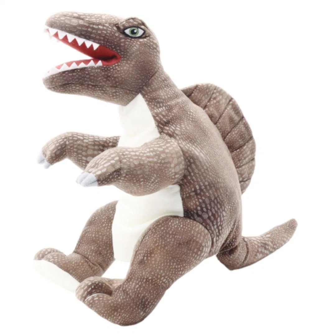 Wholesale/Supplier Dino Plush Doll Toys Kids Soft Stuffed Brown 25cm Hand Puppets Animal Dragon Lifelike Dinosaur Spinosaurus in Jurassic Period Puppet