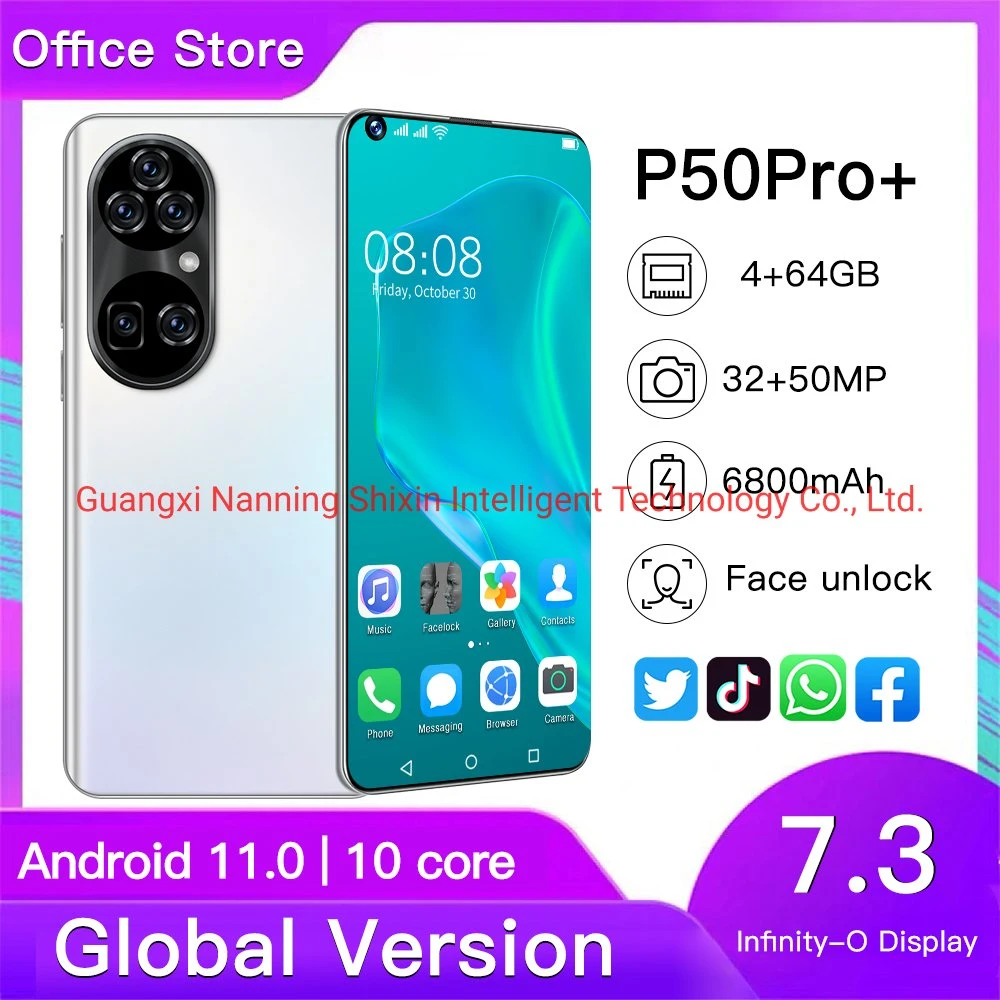 Hot Version globale P50PRO+ Smartphone Android P50PRO+ HD grand écran 4+64GO Téléphones mobiles