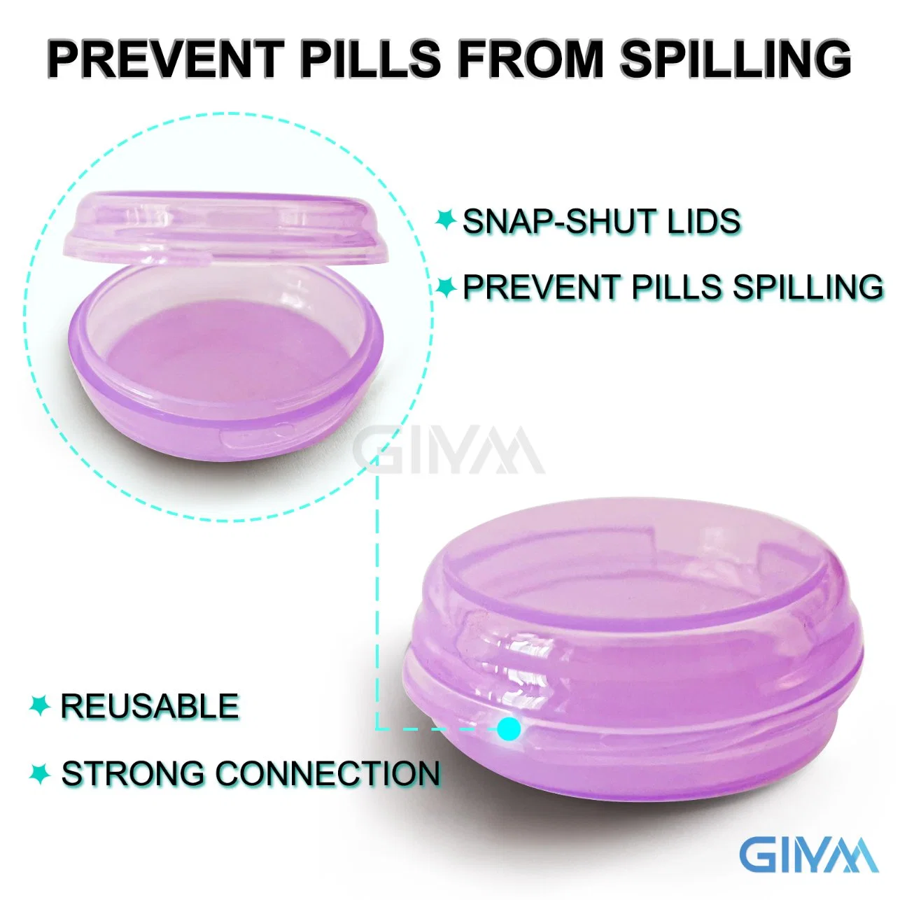 Small Pill Organizer Box, Travel Pill Container Portable Daily Mini Pill suporte de caso para Pocket PretenCase Travel Pills Medicina Coliver Oil Storage Box