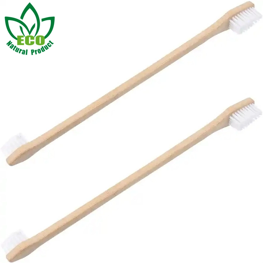 Usine de vendre le bambou brosse à dents Pet double face de la brosse de nettoyage des dents de chien chiot brosse dentaire pour les petites et les animaux de compagnie de grande race