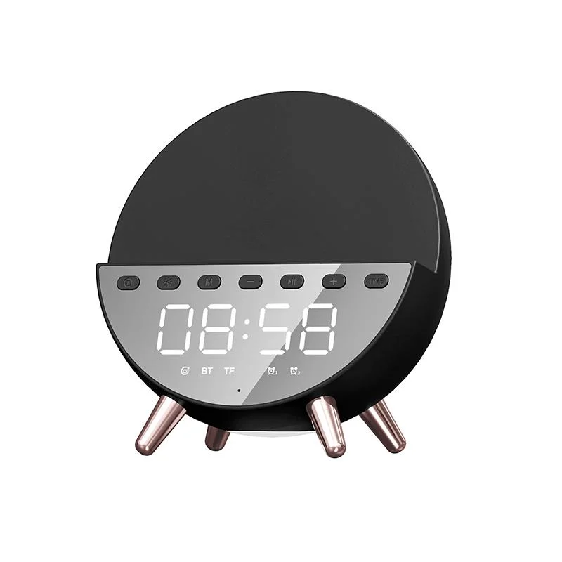 2022 Lasted 5 in 1 Multi Function Wireless Charger with Clock/Bluetooth Speaker/FM/Mobile Stand etc