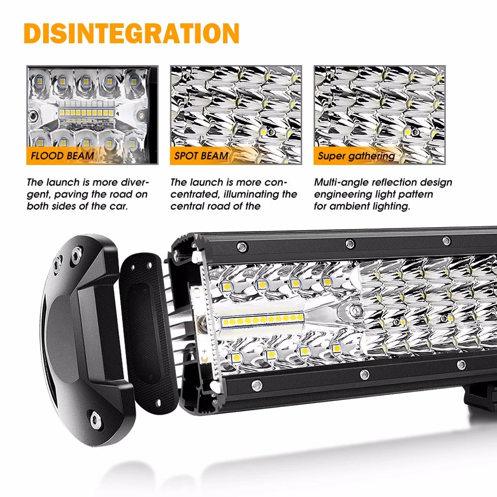 Super Bright DOT 4 Quad Rows 15" 22" 32" 42" 52" Inch 24volt Curved LED Bar Offroad 4X4 Truck Car LED Light Bar