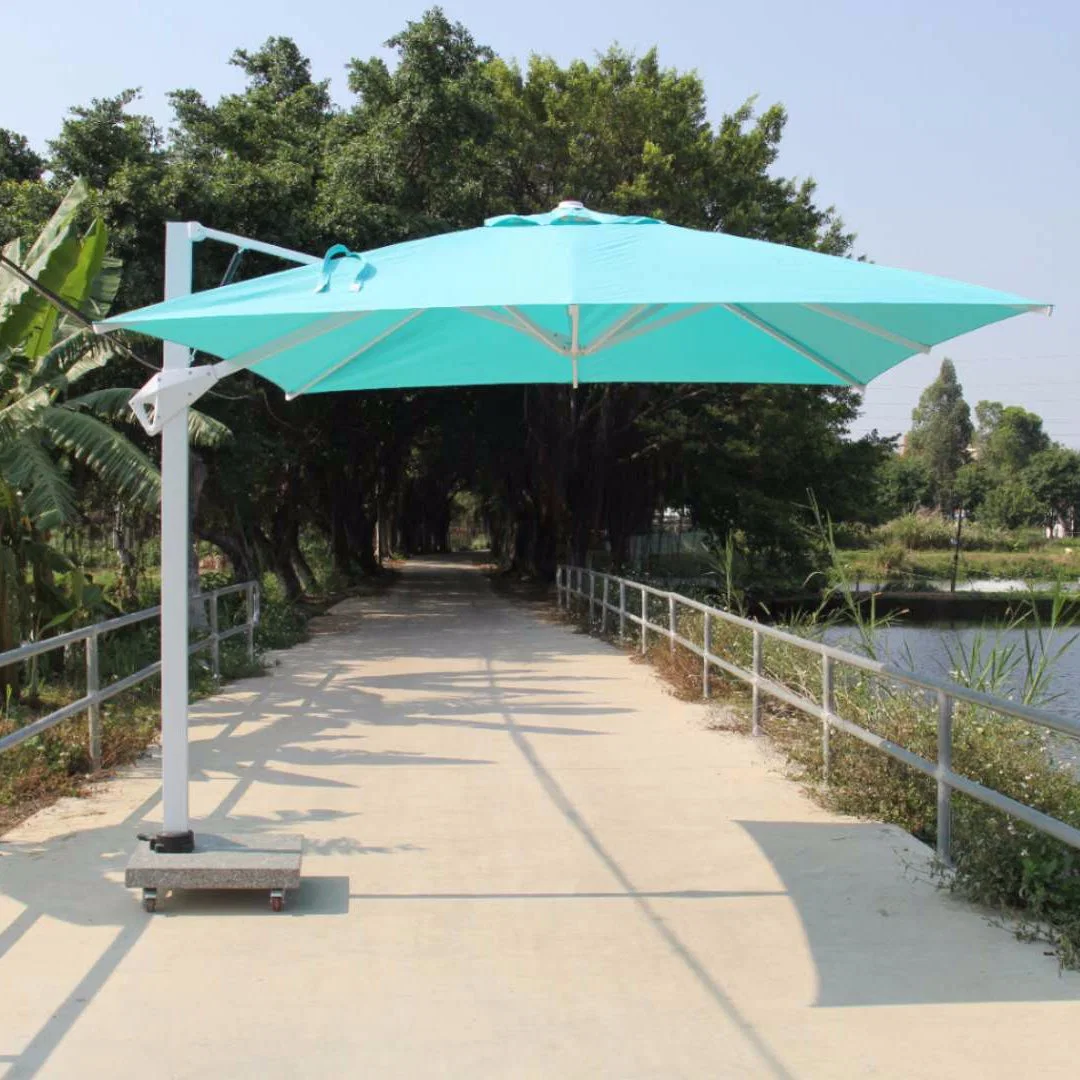 360 Degree Rotating System Roman Cafe Parasols Heavy Duty Double Umbrella Patio Cantilever Big Outdoor Umbrella for Garden