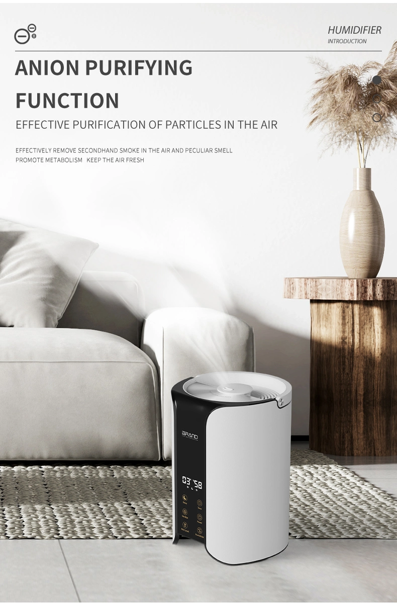 5L Smart Ultrasonic Warm Cool Mist Humidifier Anion Air Purifier