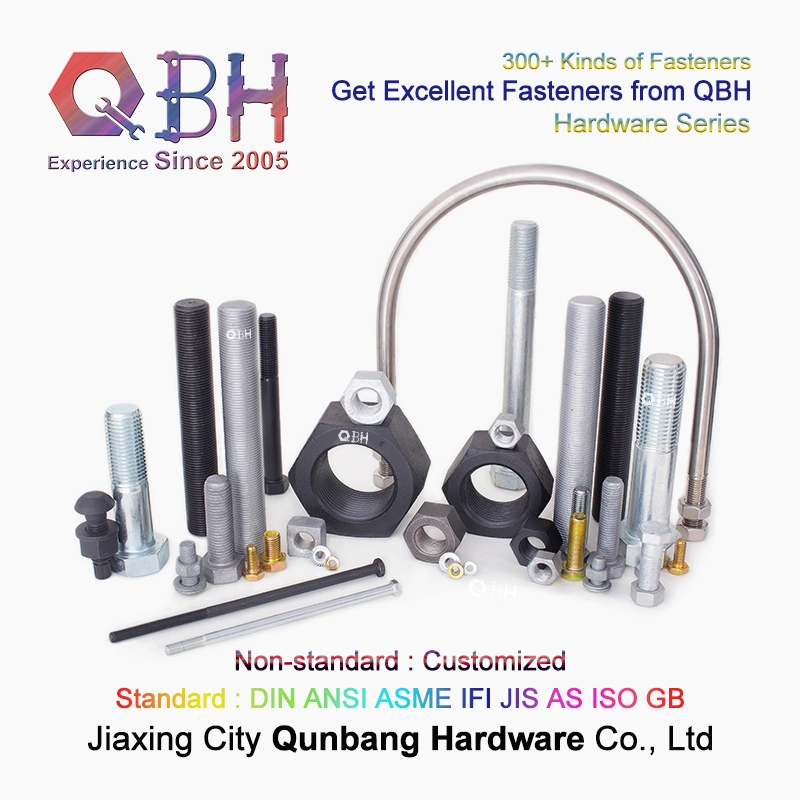 Qbh Customized Carbon Steel Barrel Fastener Fittings Fastening Hardware Fixings Accessories Anchor Rivet Stud Bolt Nut Washer Screw Threaded Rod Package