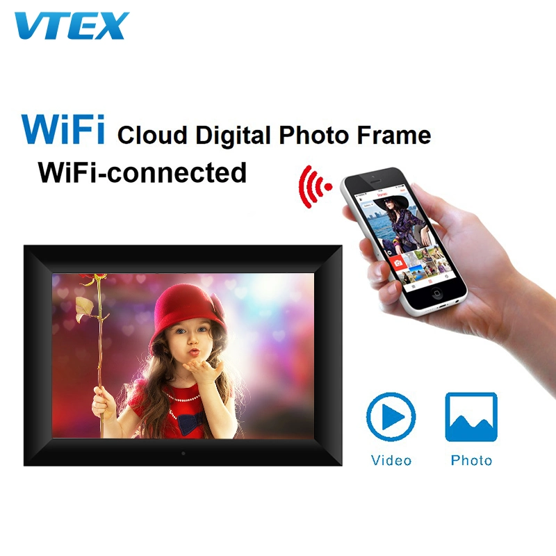 8 Inch WiFi Remote Sharing Cloud Storage Digital Picture Frame for Photos