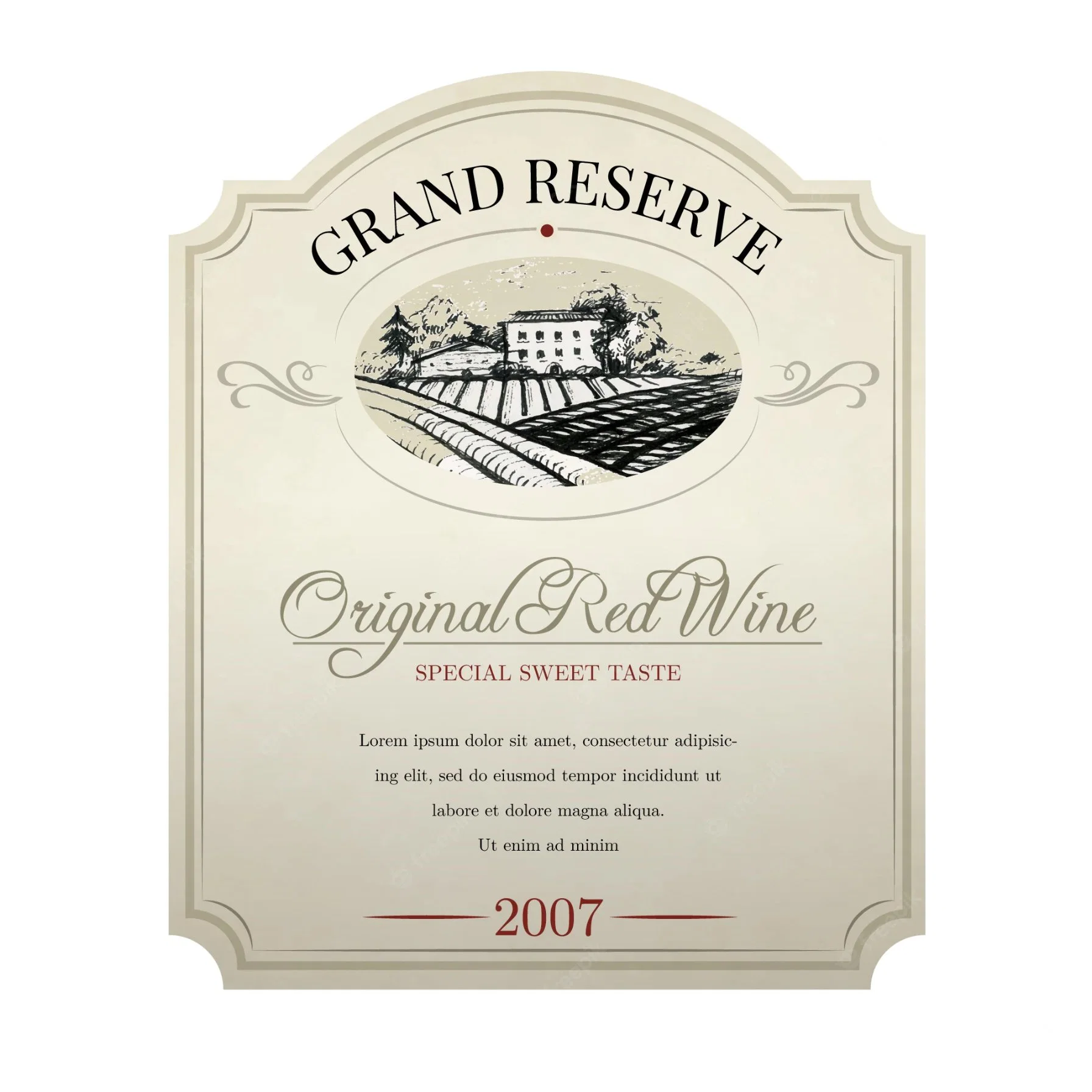 Customized Adhesive Beverages Stone Paper Label, Wine Label