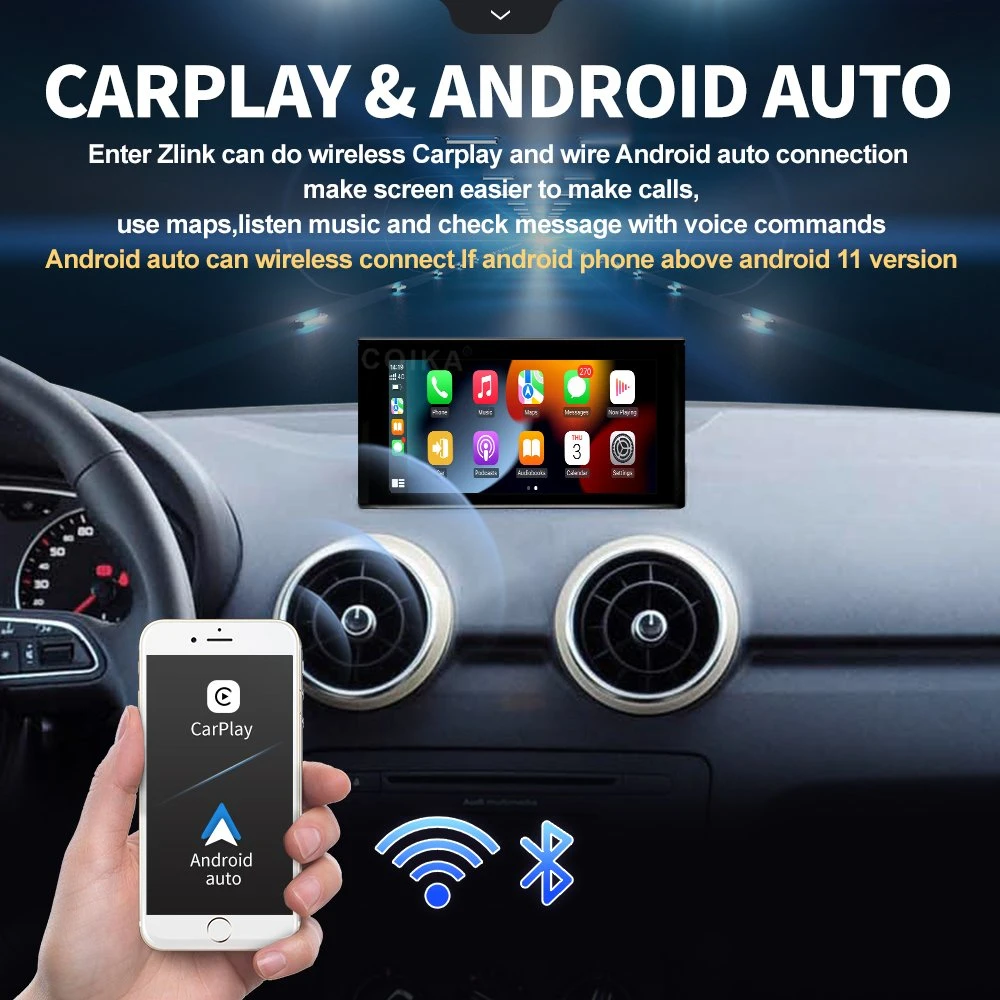 7 Inch Coika Android 12 System Car Radio Player for Audi A3 2013-2018 WiFi 4G SIM 8+128GB RAM Bt Carplay GPS Navi Multimedia Stereo