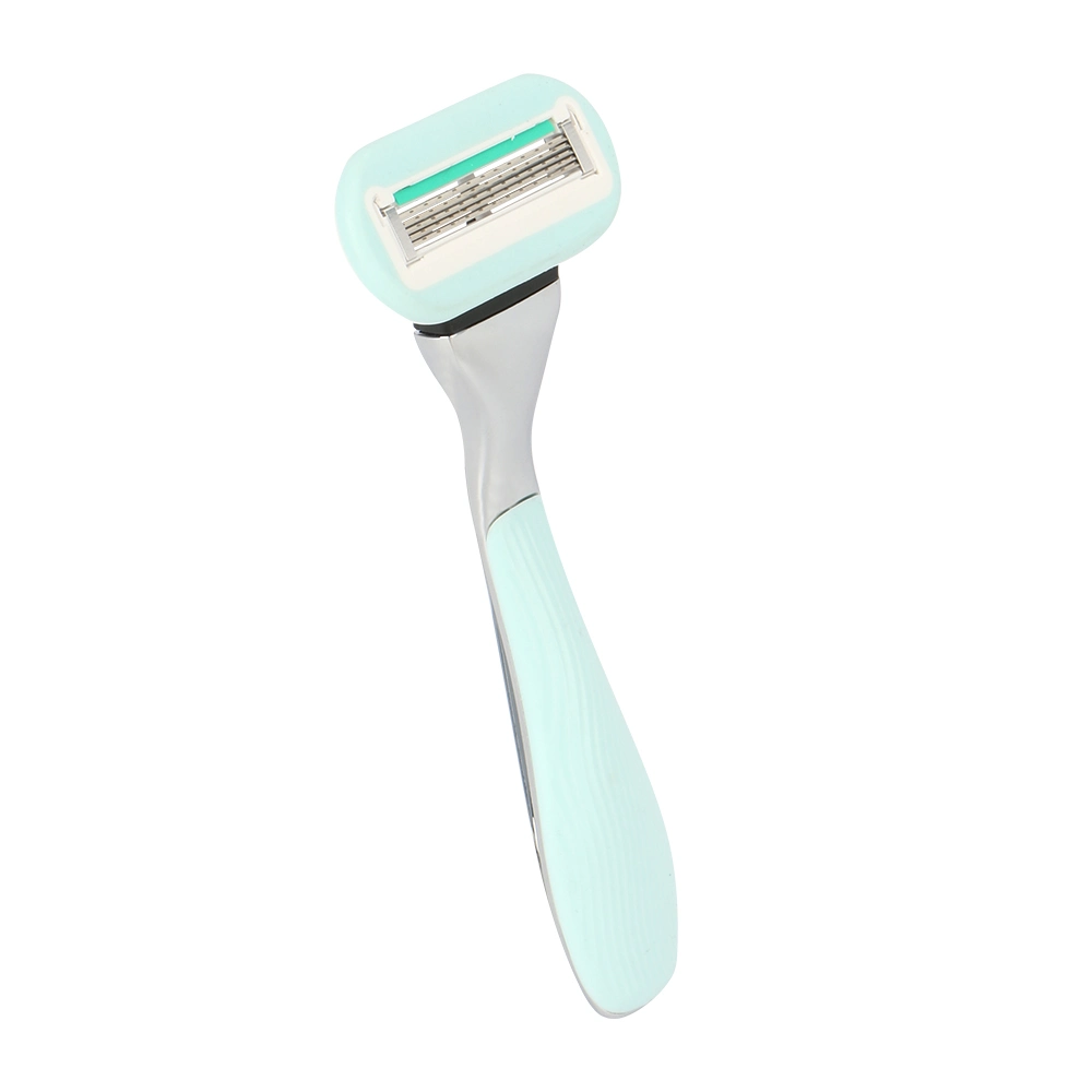 D957L Private Label High quality/High cost performance  Metal + Rubber Handle Five Blade Shaving System Razor Lady Razor