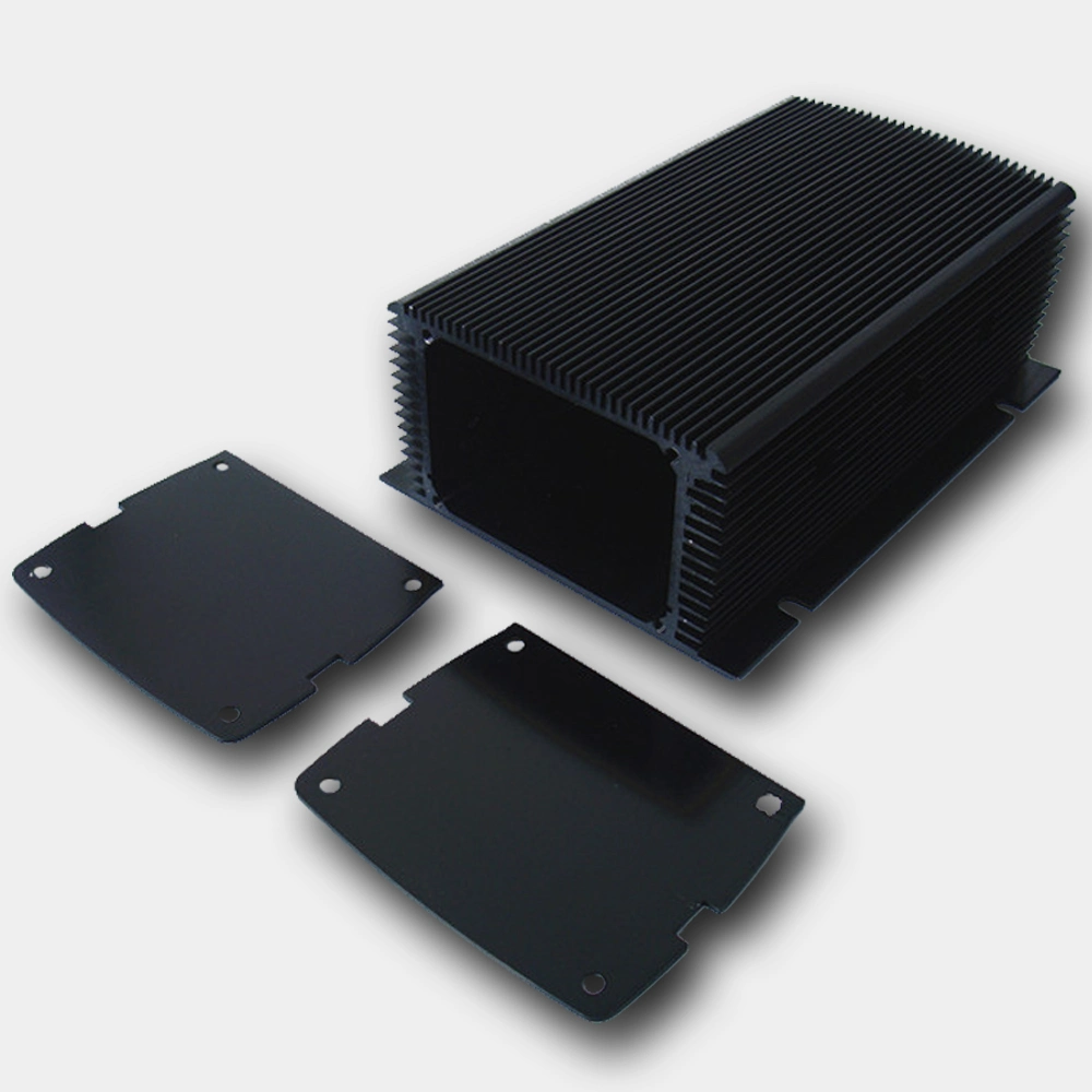 W105.6*H64.8mm Black Anodized Aluminum Extrusion Box Enclosure Case