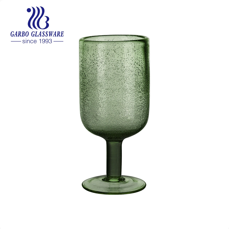 Garbo New Arrival Solid Color Glass Cup Goblet Glassware Inner with Bubble