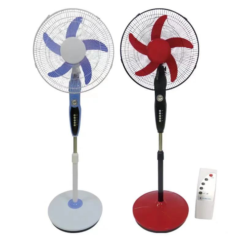 Solar Rechargeable Stand Fan with LED Lights USB Charger Lead Acid Battery