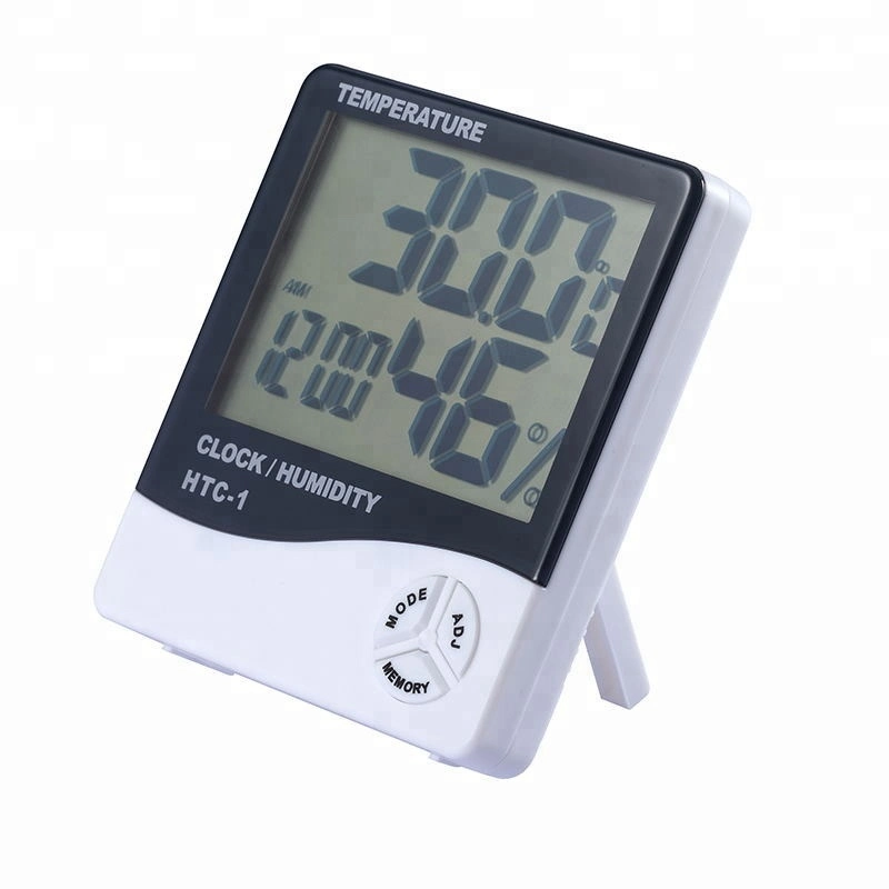 Thermomètre hygromètre numérique à écran LCD de grande taille pour température et humidité intérieures, station météo avec réveil