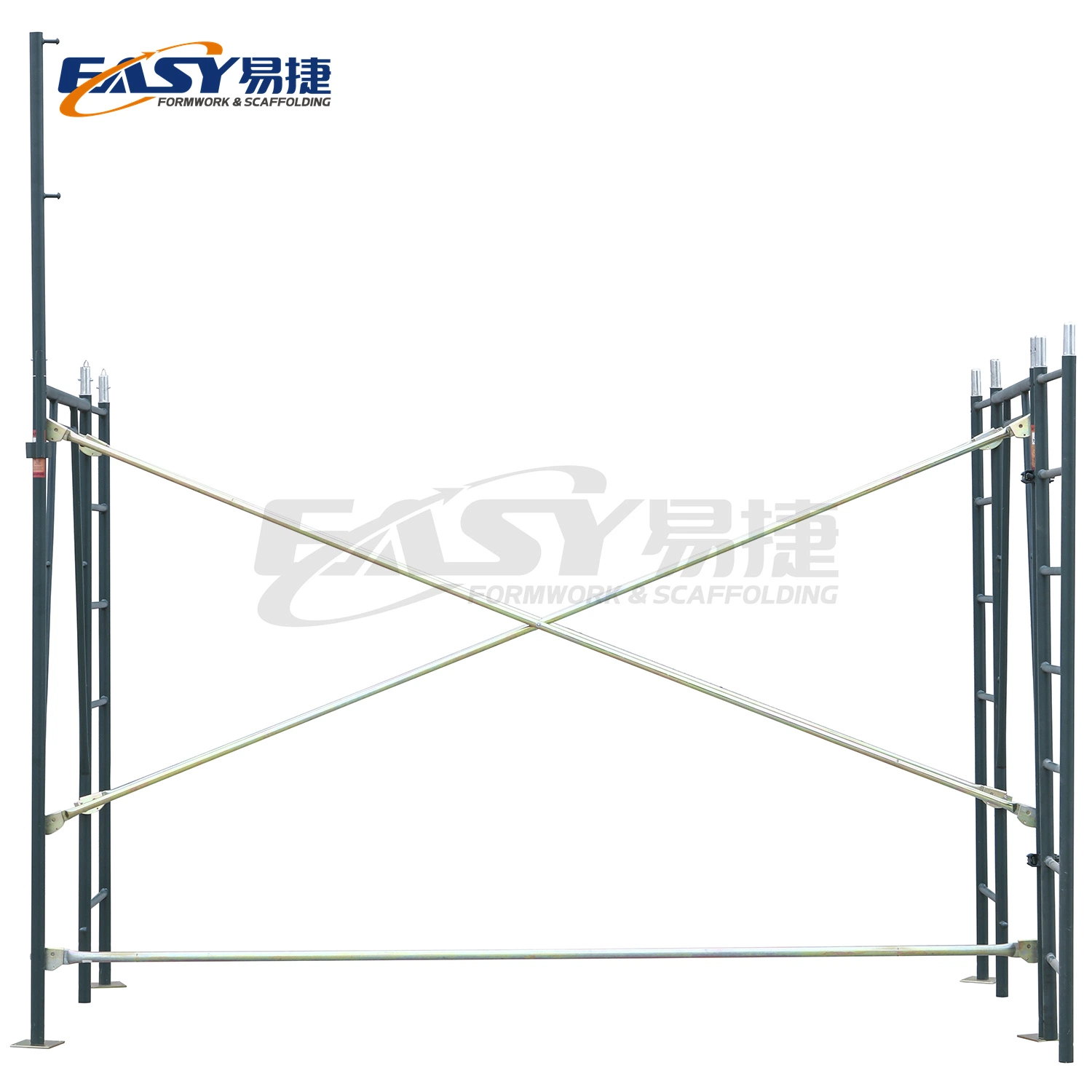 Easy Scaffolding Heavy Duty Ele-Galvanized Frame Golden Lock Cross Brace for Frame Scaffold