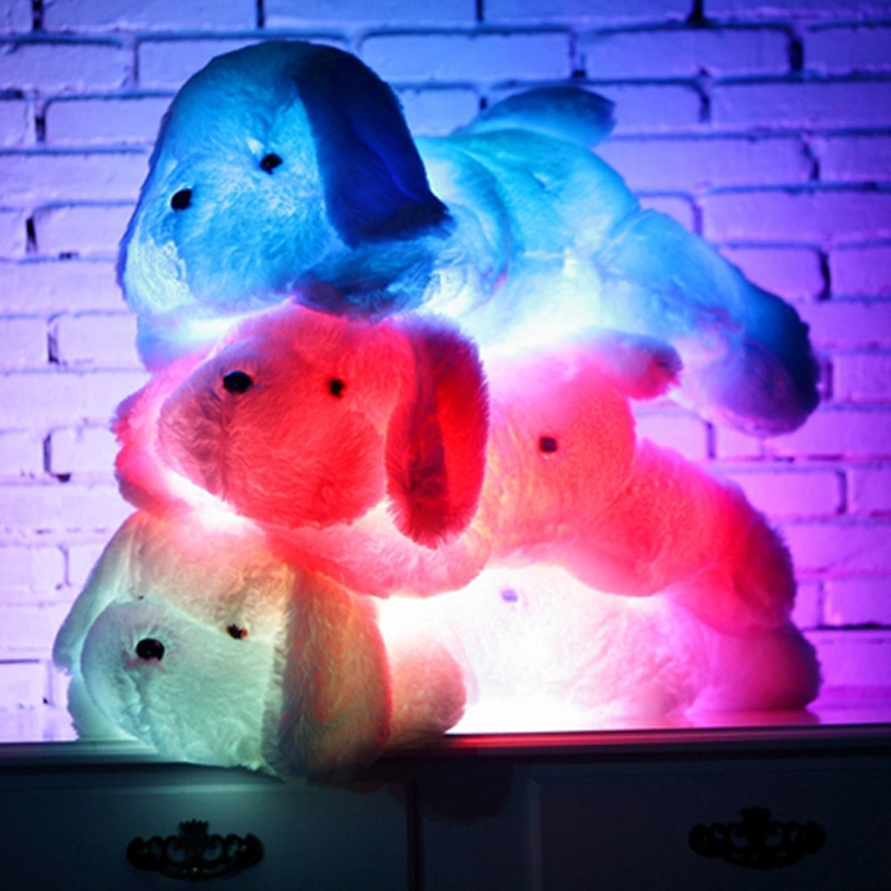 Light up Puppy Stuffed Animal Creative Night Light Lovely LED Dog Glow Soft Plush Toy Gifts