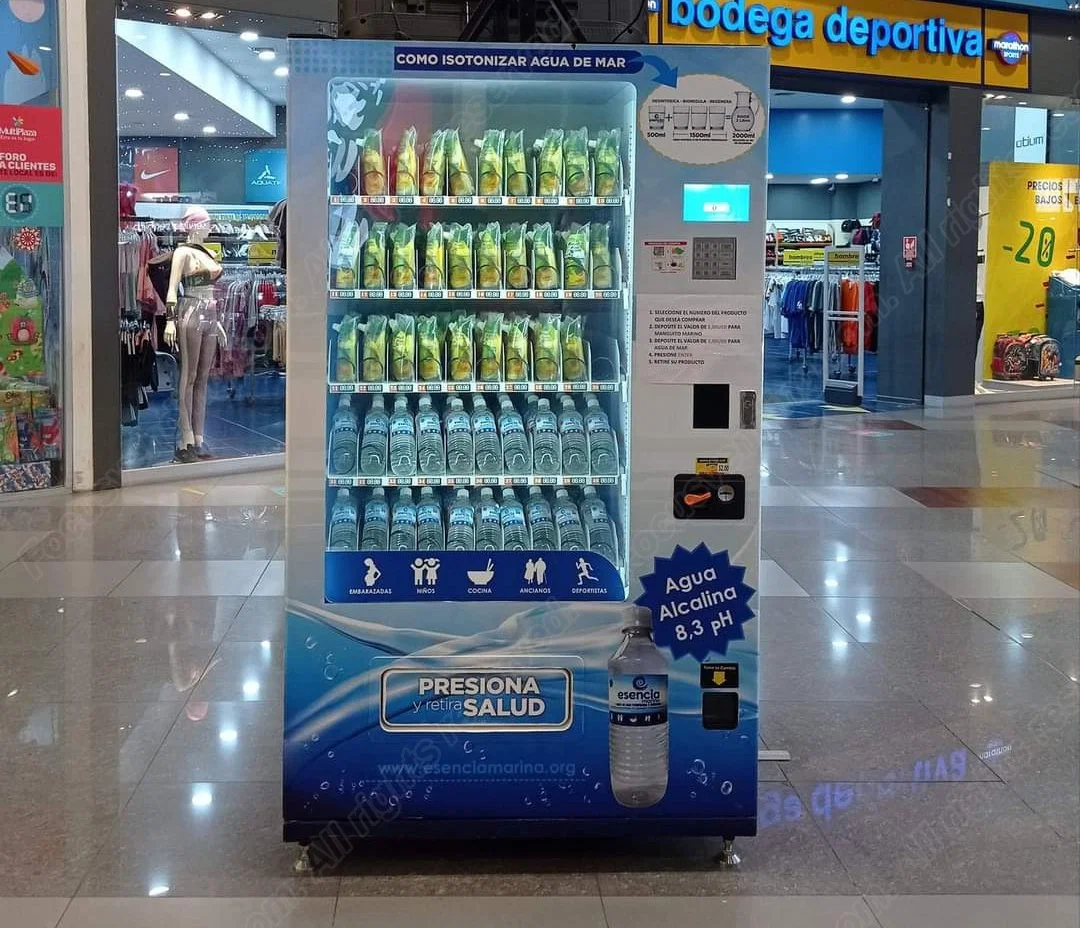 Refrigerated Automatic Food Vending Machine for Drinks and Snacks Accept Thailand Currency /Euro /Apple Pay /Qr Code