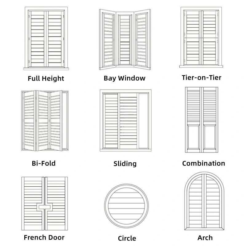 Octagonal Basswood/Paulownia /PVC Window Planting Shutters