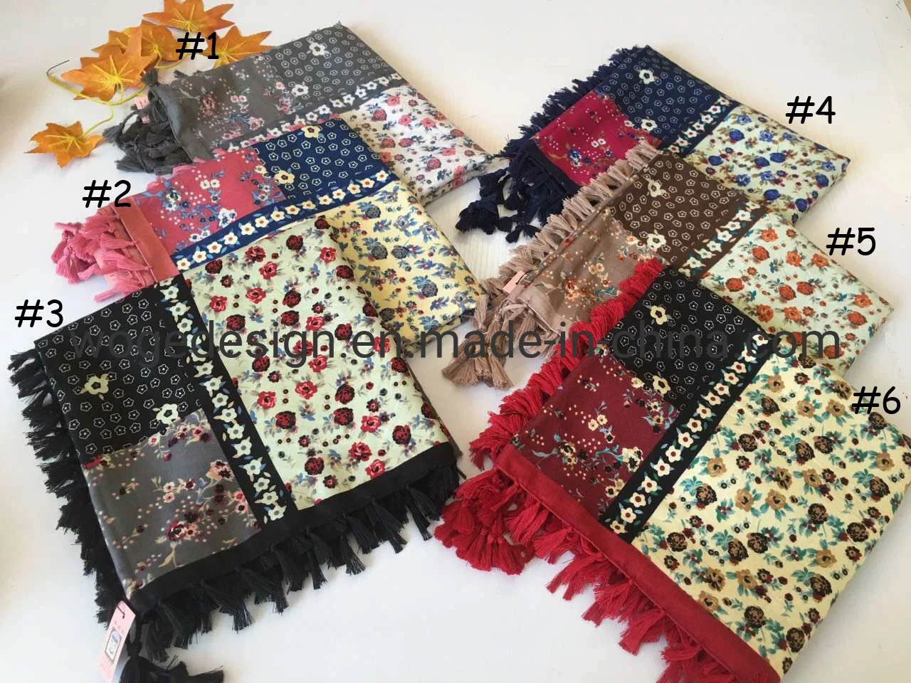 Fashion The Latest Slavic Viscose Ladies Wrap Shawls Neck Headscarf Mufflerturkey Dubai Print Rose Flower Square Tassel Hijab Boho Scarves