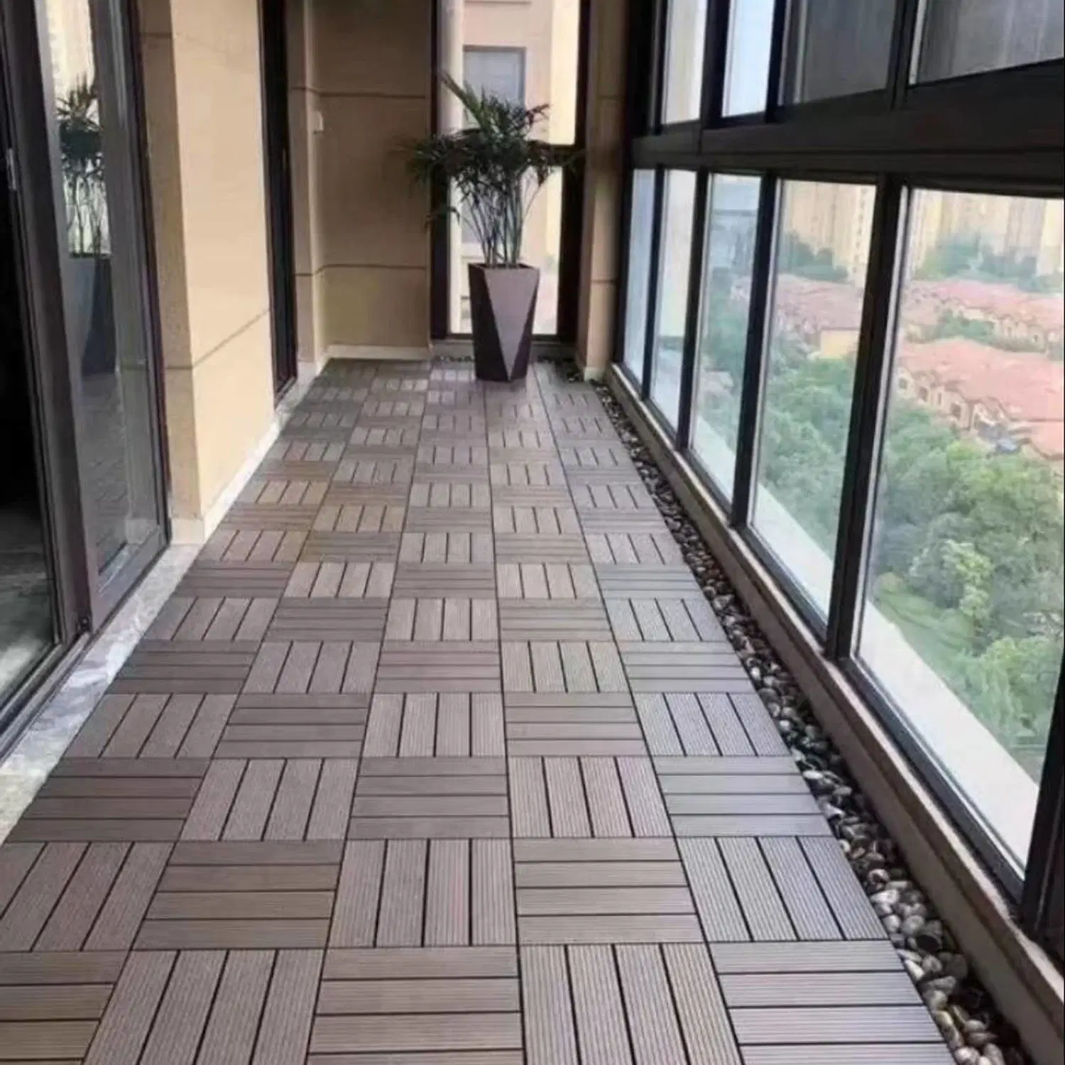 Easy Installing WPC Interior Decoration Floor Eco-Wood Wall Slat Panel Deck