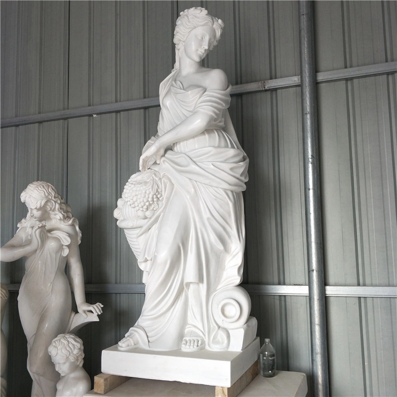 Garden Marble Carvings Four Season Stone Figure Sculpture with 15% off