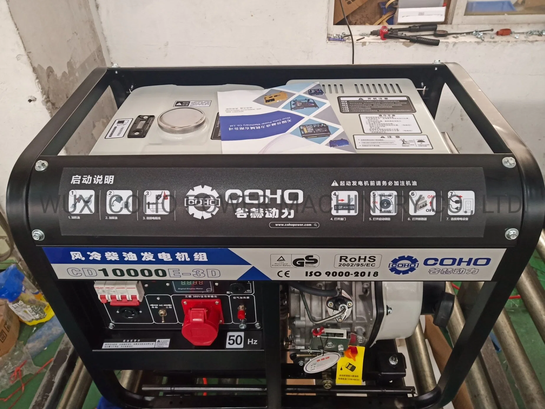 Fase 3, uno de los cilindros Bastidor Abierto 8kVA Generador Diesel Industrial