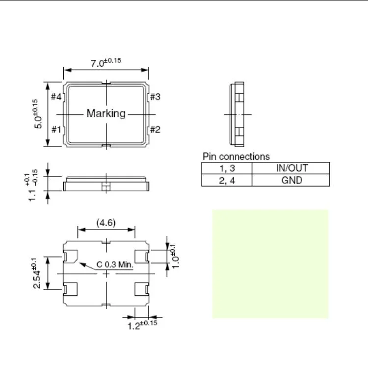 Puce Sun SMD7050 at Cut Seam Seal 6MHz 18PF Quartz Résonateurs d'unité de cristal USDE dans un dispositif externe comme la souris de clavier