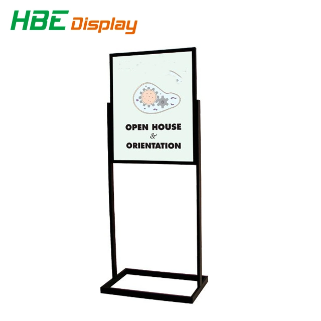 Black Metal Newspaper Advertising Display Stand Sign Holder