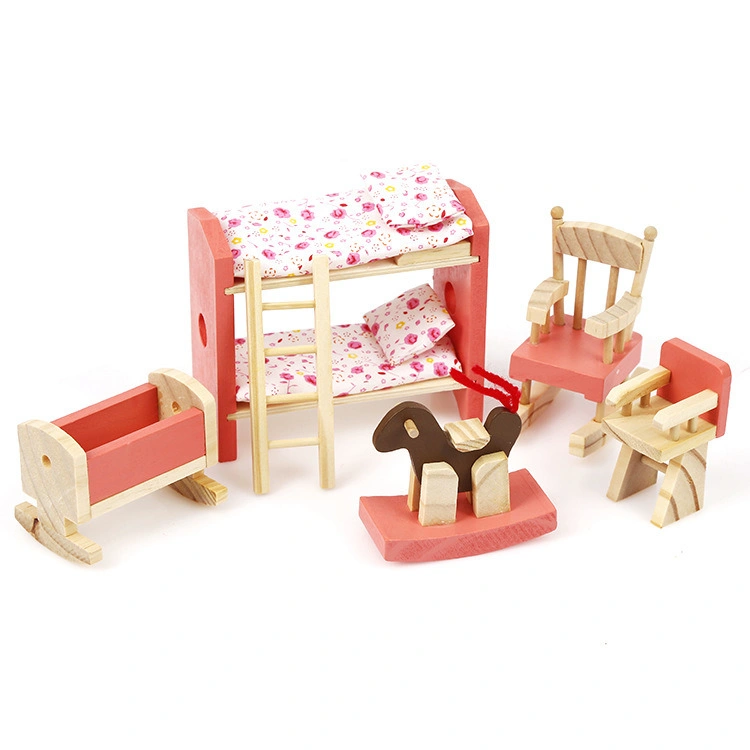 Luxury Bedroom Toy Doll House Child Mini Kid Wood Furniture Toy