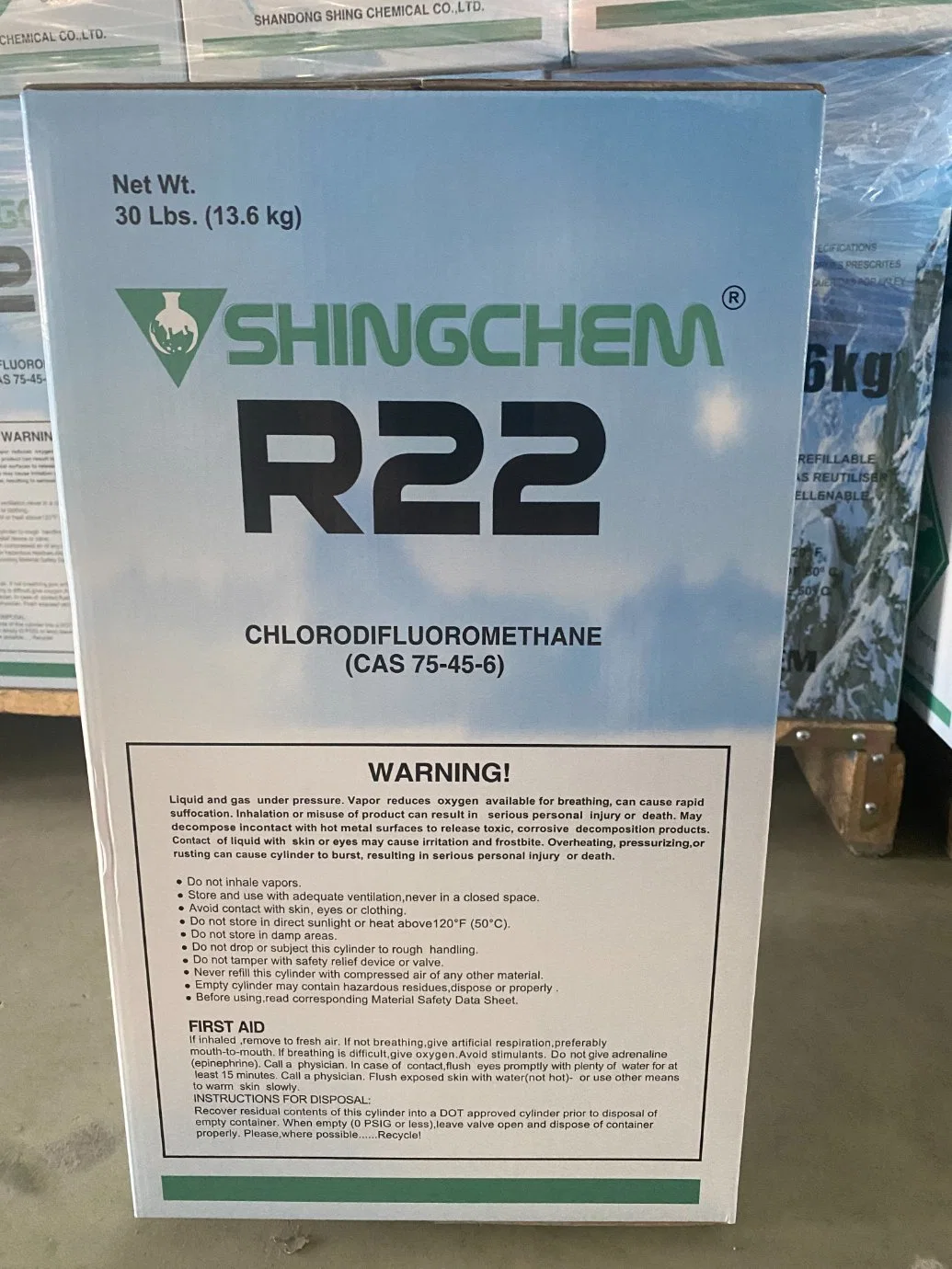 Chinese Factory Shingchem Supply A/C Car Cooling Refrigerant Gas R22