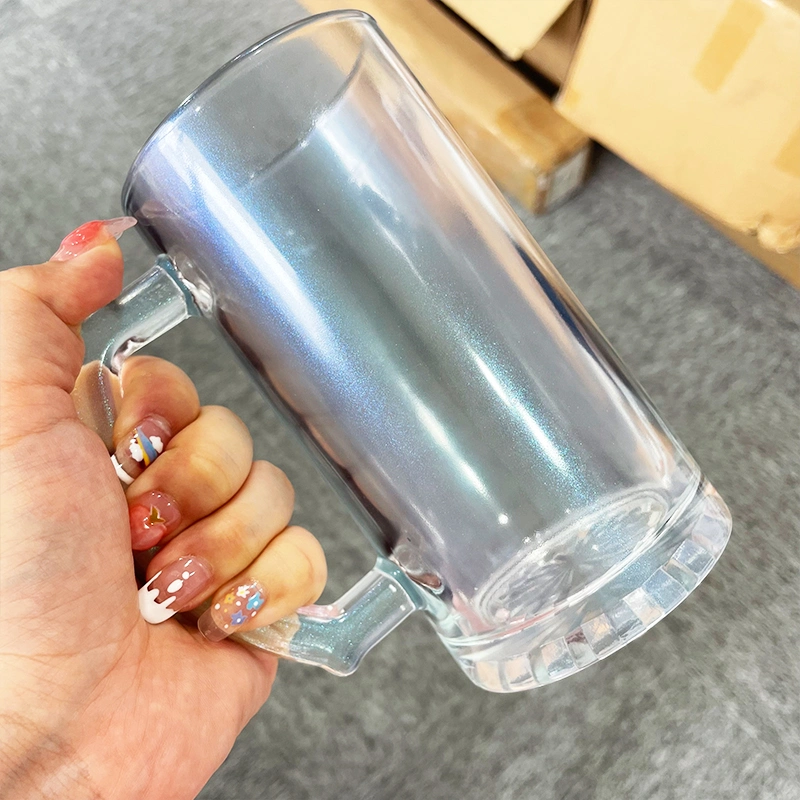 USA Warehouse 16oz Unbreakable Pint Blank Sublimation Heat Transfer Dye Coated Frosted Heavy Beer Glass Mugs for Water, Coffee, Soda Pop