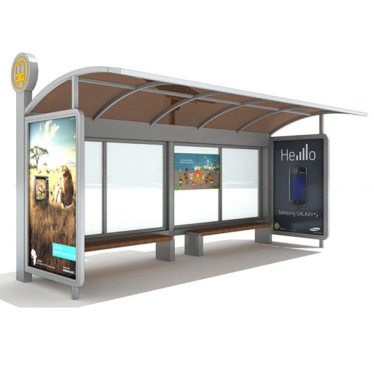 Outdoor Aluminum Bus Shelter for Smart City Public Transportation