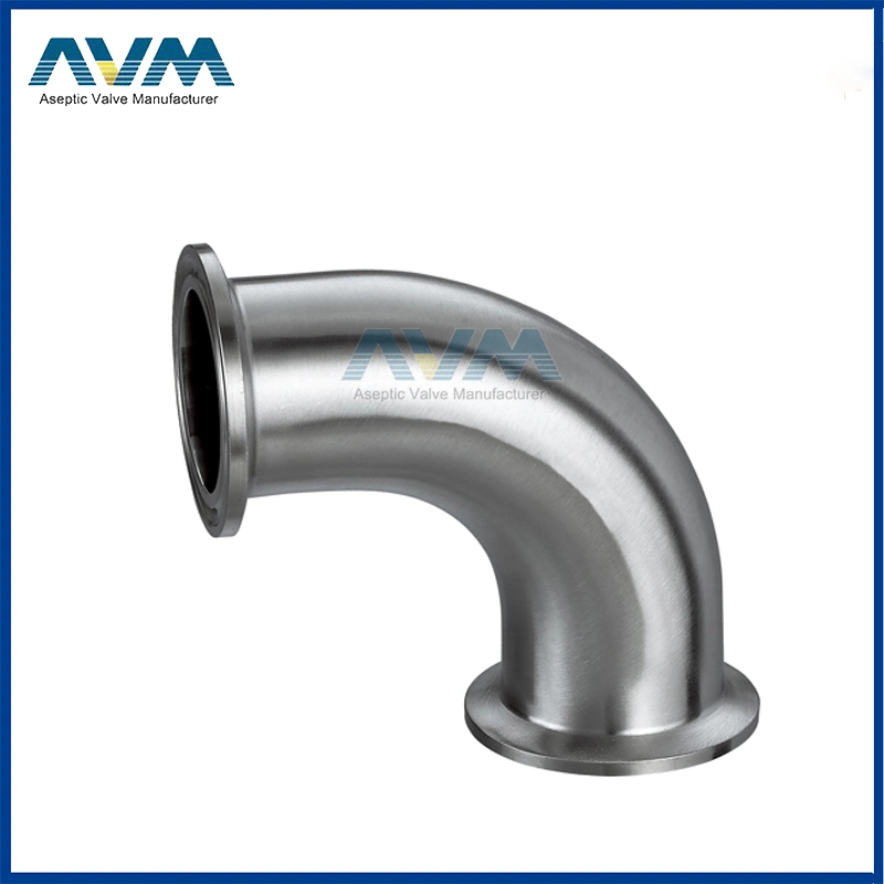 Sanitary 304 Stainless Steel Pipe Fitting ISO 3A DIN 90 Bend Elbow