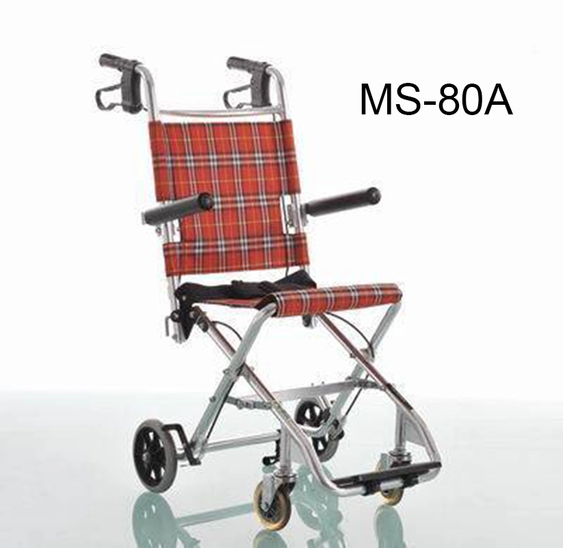 (MS-40A) de alimentación manual transporte ligero de aluminio silla de ruedas plegable