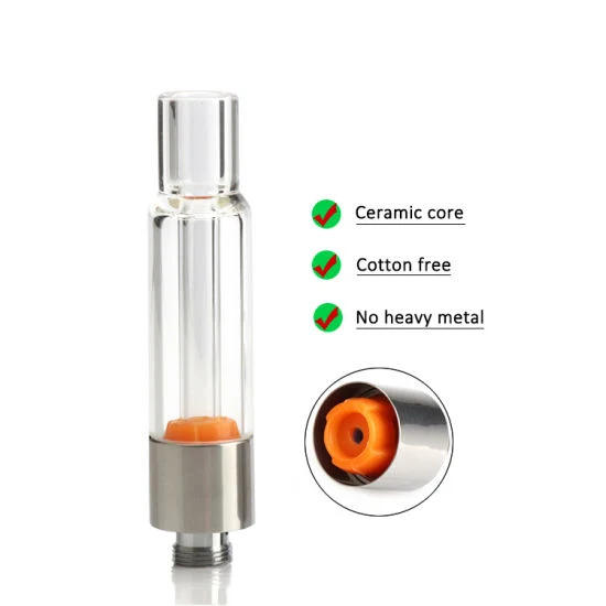 Nuevo producto 0,5ml 1,0ml 2ml Vaporizador de vidrio bobina cerámica Cartucho 510 rosca grueso VAPE Pen Atomizador desechable